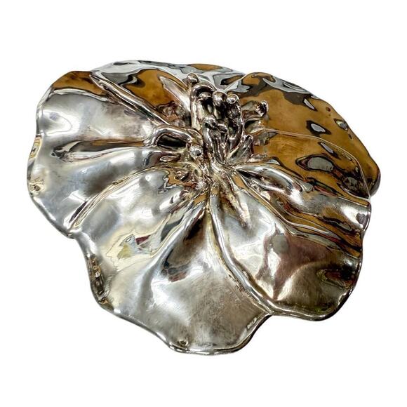 VTG 4" Sterling Silver 925 Puffy flower statement PENDANT/BROOCH Israel 42.7 gr - Picture 2 of 6